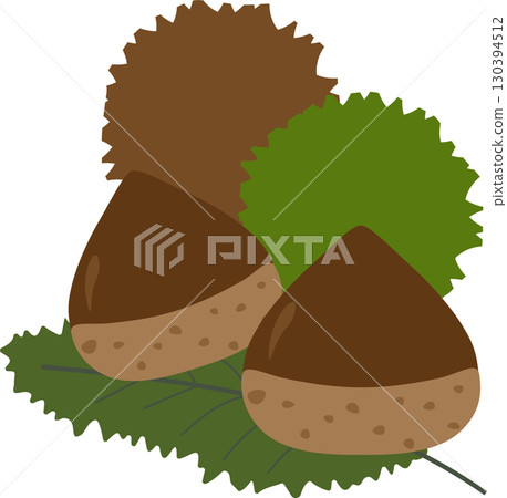 簡單的栗子插圖素材 130394512