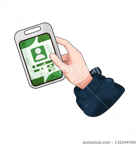 illustration of Hand Holding ID Card illustration of Hand Holding ID Card 130394590