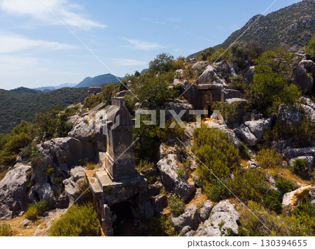 View of the rock tombs in the ancient city of Soura View of the rock tombs in the ancient city of Soura 130394655