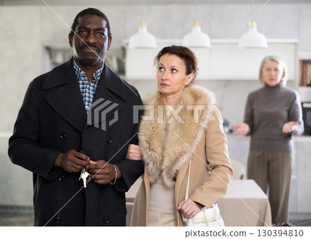 Husband and wife leave home, leaving mature mother alone at home 130394810