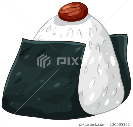 Japanese Onigiri Rice Ball with Seaweed and Umeboshi 130395331