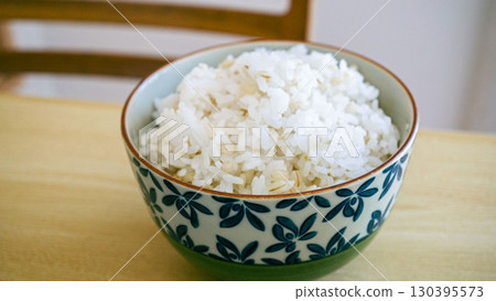 Barley rice served in a bowl - Image of healthy barley rice 130395573