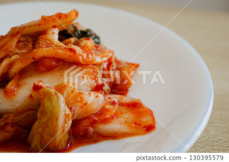 Chinese cabbage kimchi - Korean cuisine, traditional pickled fermented food 130395579