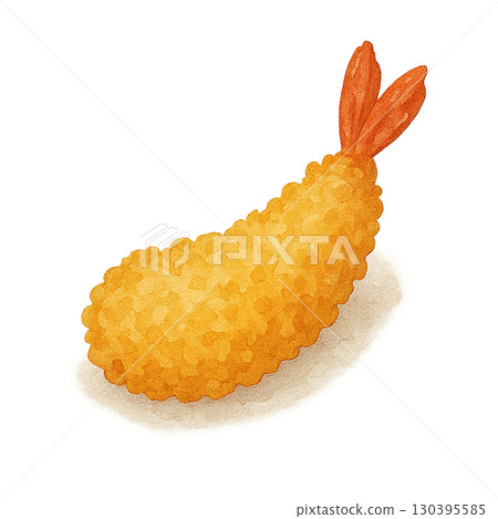 Fried shrimp illustration for lunch box 130395585