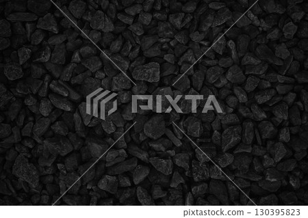 Natural pebble rock pattern for background, black and grey gravel stone texture. Natural pebble rock pattern for background, black and grey gravel stone texture. 130395823
