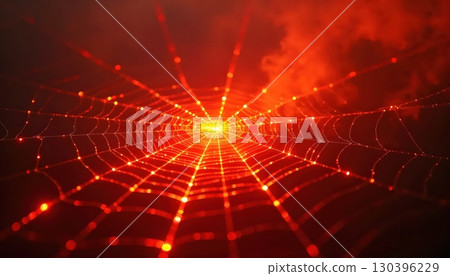 Mystical Magical Net Illuminated with Burning Red Sparks of Fire Mystical Magical Net Illuminated with Burning Red Sparks of Fire 130396229