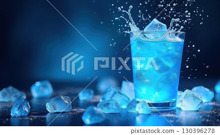 Celebration Party Photography Featuring Blue Cocktail Splash and Glow 130396278