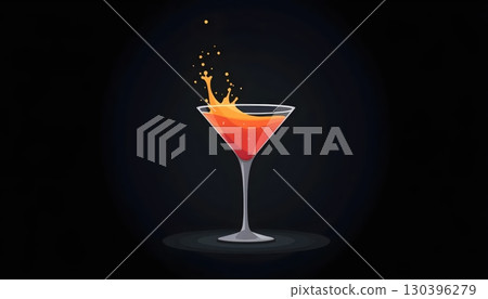 Artistic Cocktail Photography Featuring Modern Minimalist Splash Style 130396279