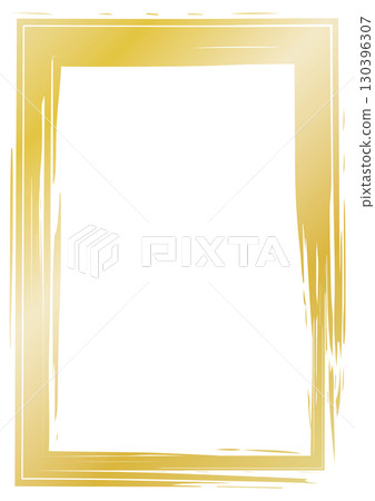 Gold Japanese style handwritten frame vertical vector Gold Japanese style handwritten frame vertical vector 130396307