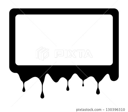 Liquid rectangular frame black simple vector illustration border 130396310