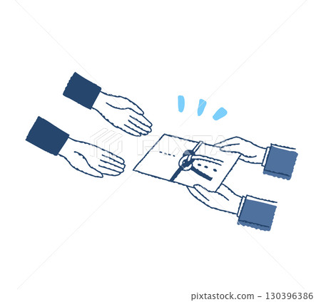 手奉獻和接收弔唁信封的手 手奉獻和接收弔唁信封的手 130396386