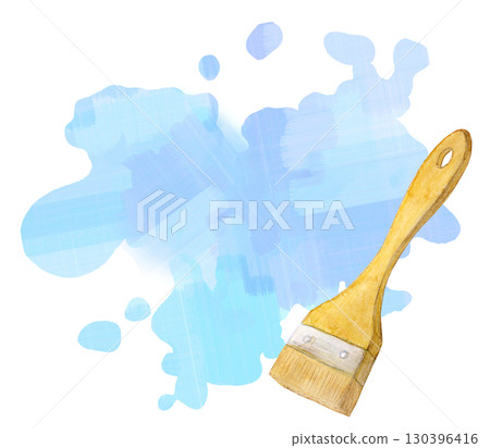 Painting with paint, watercolor illustration, painting Painting with paint, watercolor illustration, painting 130396416