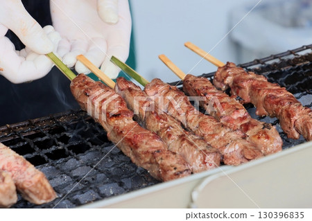 Wagyu beef skewers Wagyu beef skewers 130396835