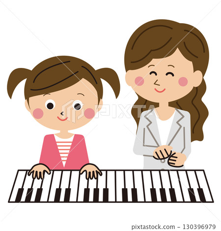 彈奏鍵盤的流行女孩 130396979