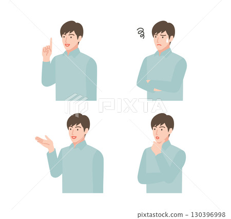 Illustration set of men in casual clothes Illustration set of men in casual clothes 130396998