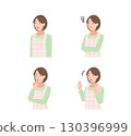 穿著圍裙的婦女插圖集 130396999