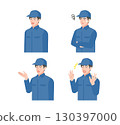 穿著工作服、表情各異的男人 130397000