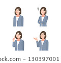 各種表情的女商界人士 130397001
