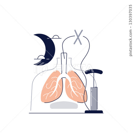 sleep apnea,flat design icon vector illustration 130397035
