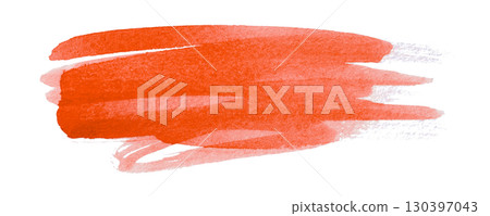 red watercolor background. Artistic hand paint. Isolated on transparent background. 130397043