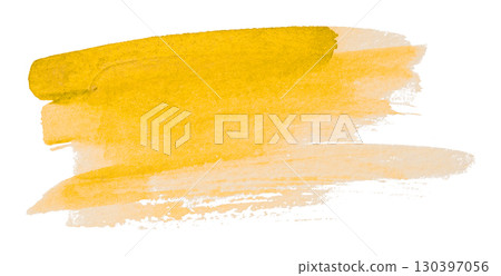 yellow watercolor background. Artistic hand paint. Isolated on transparent background. 130397056