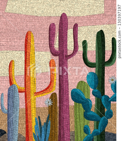 Cactus mosaic 130397197