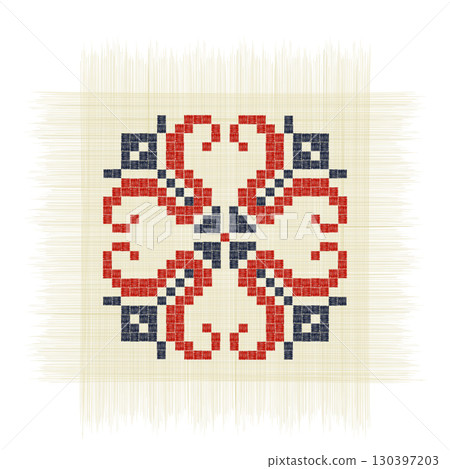 Romanian embroidery vector motif, symbol 1 Romanian embroidery vector motif, symbol 1 130397203