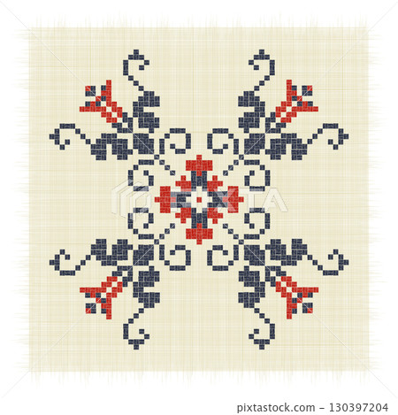 Romanian embroidery vector motif, symbol 2 130397204