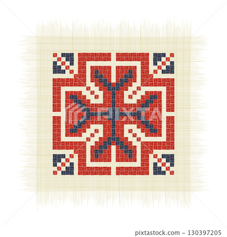 Romanian embroidery vector motif, symbol 3 130397205