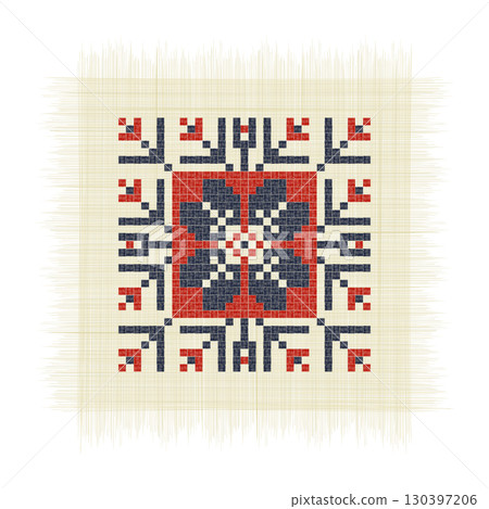 Romanian embroidery vector motif, symbol 4 Romanian embroidery vector motif, symbol 4 130397206