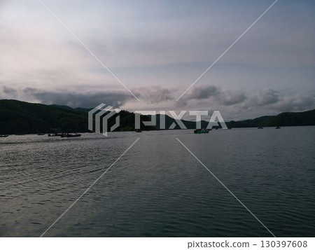 野尻湖沿岸的村莊與湖景 130397608