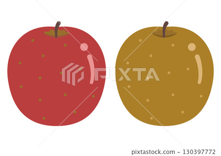 Apple and pear illustration set 130397772