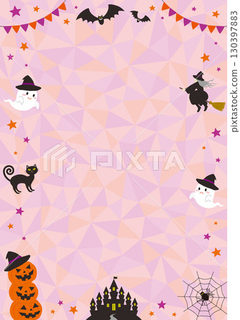 A vertical polygonal background frame inspired by Halloween A vertical polygonal background frame inspired by Halloween 130397883