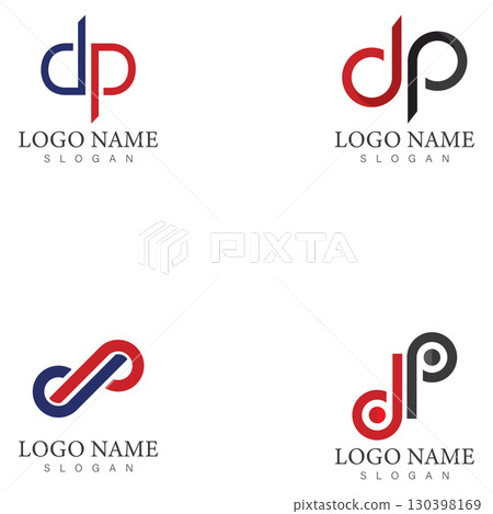 dp or pd letter logo design template vector 130398169