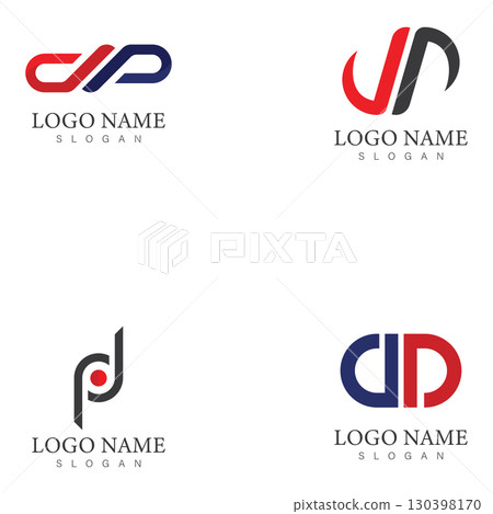 dp or pd letter logo design template vector 130398170