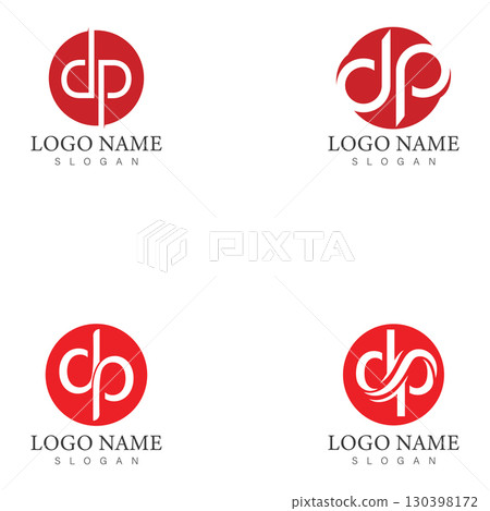 dp or pd letter logo design template vector dp or pd letter logo design template vector 130398172