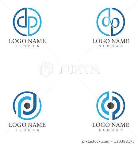 dp or pd letter logo design template vector 130398173