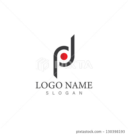 dp or pd letter logo design template vector 130398193