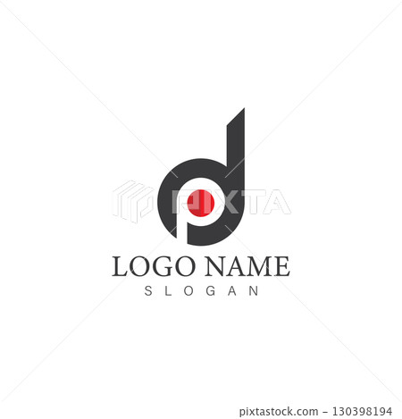 dp or pd letter logo design template vector 130398194