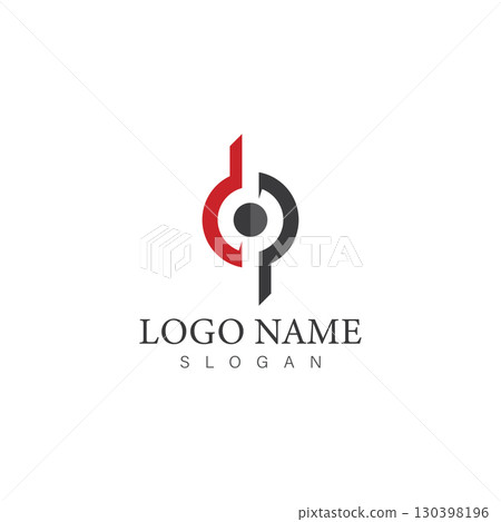 dp or pd letter logo design template vector 130398196