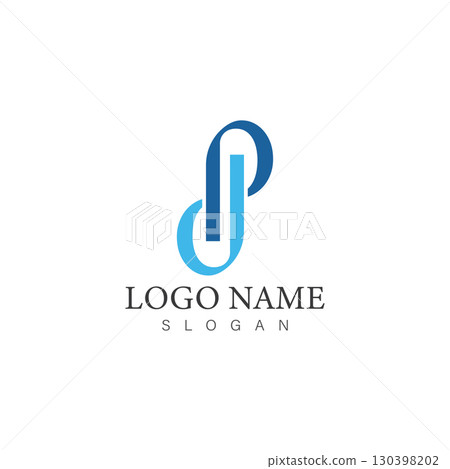 dp or pd letter logo design template vector 130398202