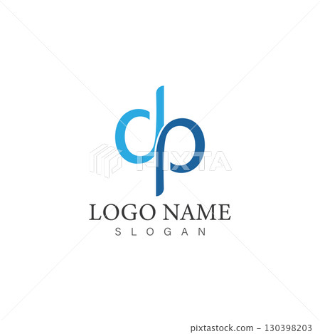 dp or pd letter logo design template vector 130398203