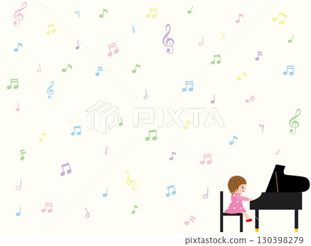Wallpaper of a girl playing the piano 130398279