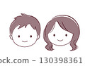 Loose touch illustration of young men and women's faces 130398361