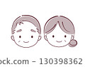 Loose touch illustration of elderly men and women's faces 130398362