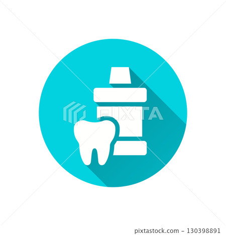 Mouthwash flat icon with long shadow for graphic and web design. 130398891