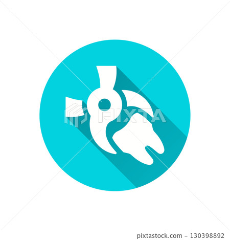 Tooth extraction flat icon with long shadow for graphic and web design. 130398892