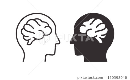 Brain activity icons. Symbol of mental processes. Vector illustration. Brain activity icons. Symbol of mental processes. Vector illustration. 130398946