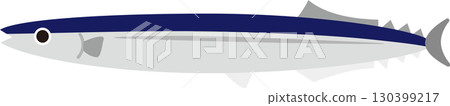 秋刀魚的簡單插圖素材 130399217
