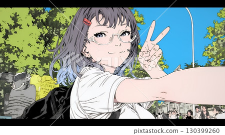 Young woman taking a selfie with a smartphone 130399260